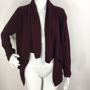 Lord Taylor Maroon Open Front Cardigan Draped M